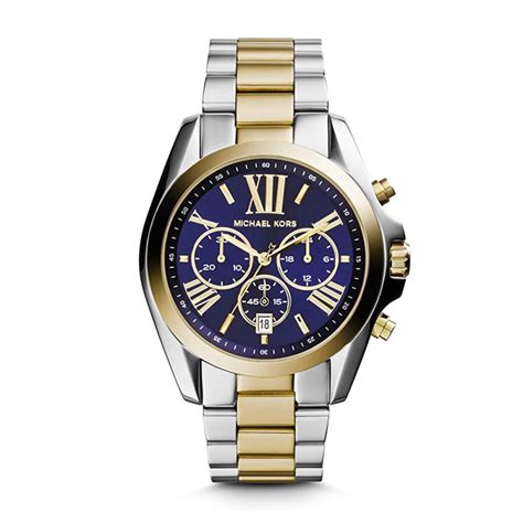 michael kors gold and blue mens watch